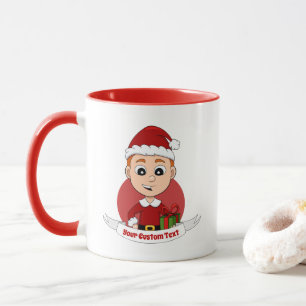 caneca de animação do menino de Natal