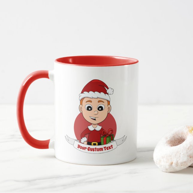 caneca de animação do menino de Natal (Com Donut)