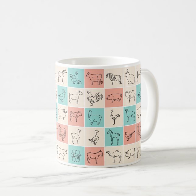 Caneca de Animais de Criação - Design de Quintal e (Frente Esquerda)