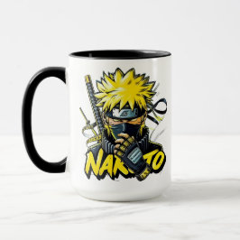 Caneca de Anime – Herói de Cabelo Amarelo Ousado