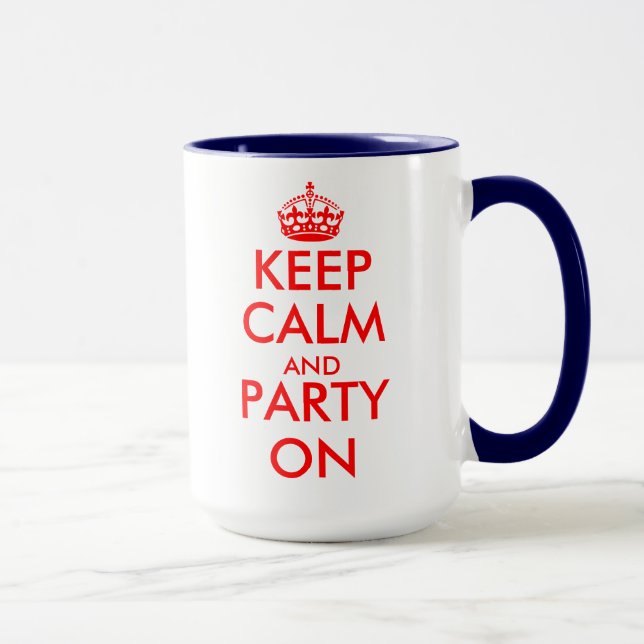 Caneca de aniversário com tema keep calm (Direita)