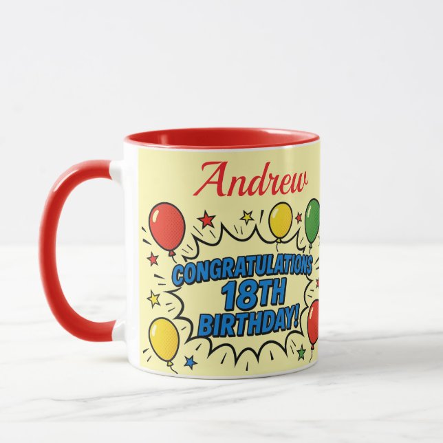 Caneca de Aniversário de 18 Anos (Esquerda)