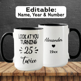 Caneca de Aniversário de 50 Anos Engraçada – Nome