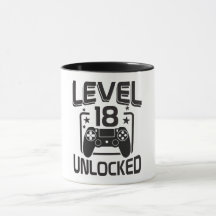 Caneca de aniversário de nível 18 desbloqueado per