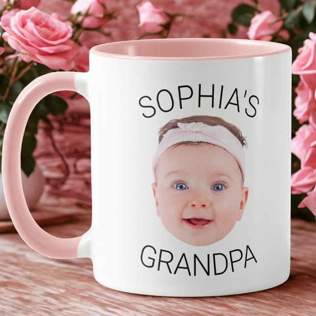 Caneca de Aniversário do Vovô com Rosto de Bebê En (Criador carregado)