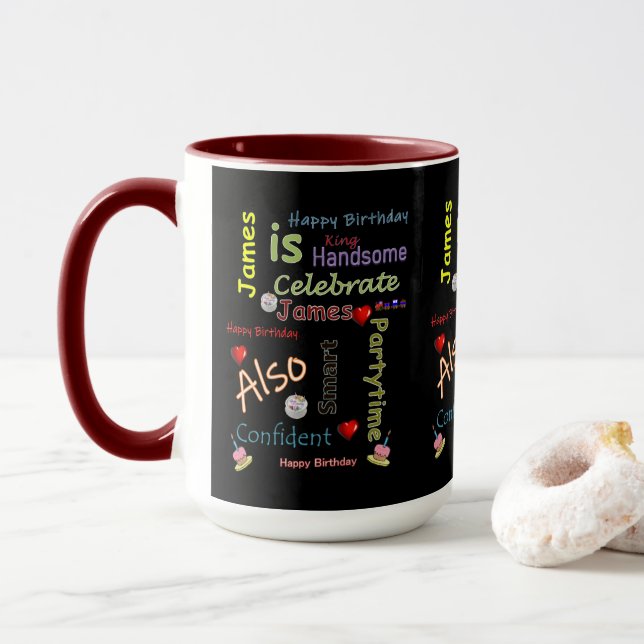 Caneca de Aniversário James (Com Donut)