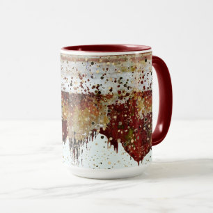 Caneca de aparência de louça com gotejamento de ti
