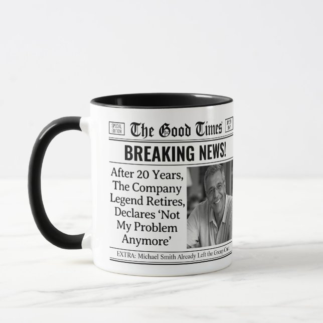 Caneca de aposentadoria personalizada, ideia de pr (Esquerda)