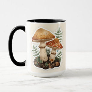 Caneca de Aquarela de Cogumelo Florestal Casa Ac