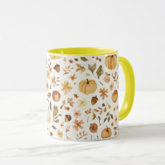 Caneca de Aquarela de Colheita de Outono Aconchega