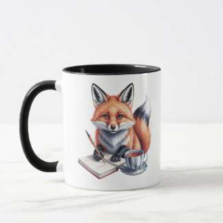 Caneca de Aquarela de Raposa de Outono Aconchegant