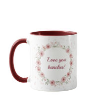 Caneca de Aquarela Floral Amor em Flor
