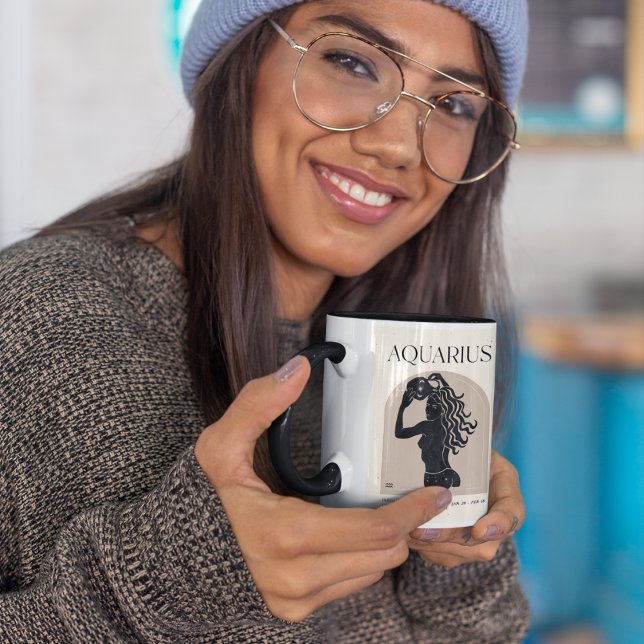 Caneca de Aquário | Presente de Astrologia Feminin (Criador carregado)