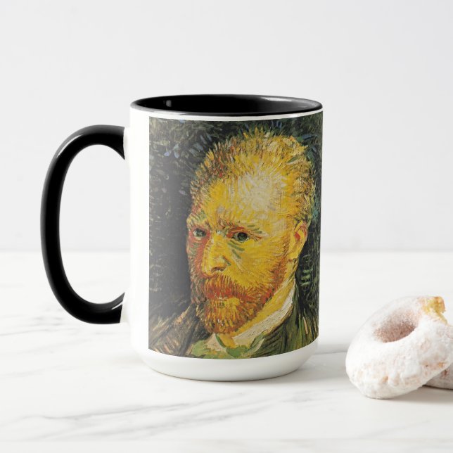 Caneca de Arte Autorretrato de Van Gogh (Com Donut)