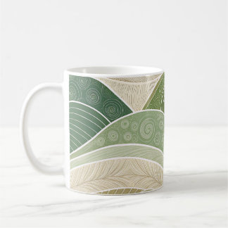 Caneca de Arte Colinas Verdes Abstratas | Natureza