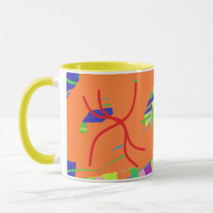 Caneca de arte com logotipo laranja design