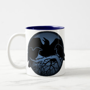 Caneca de Arte de Corvo Ave Selvagem Xícara de Cor