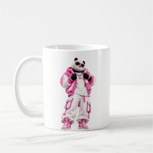 Caneca de Arte de Panda Rosa Legal - Café de Perso