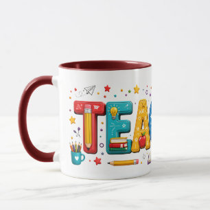 Caneca de Arte de Tipografia de Professor 3D – Pre