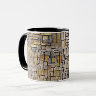 Caneca de Arte de Transição Cubista Mondrian