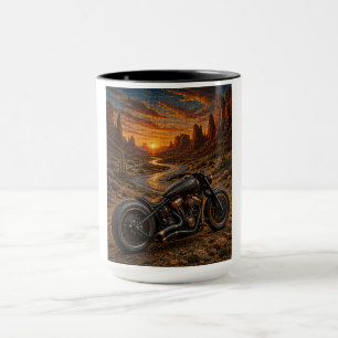 Caneca de Arte em Mosaico do Bobber do Pôr do Sol