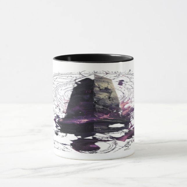 Caneca de Arte Oculta Obelisco Cósmico Roxo (Centro)