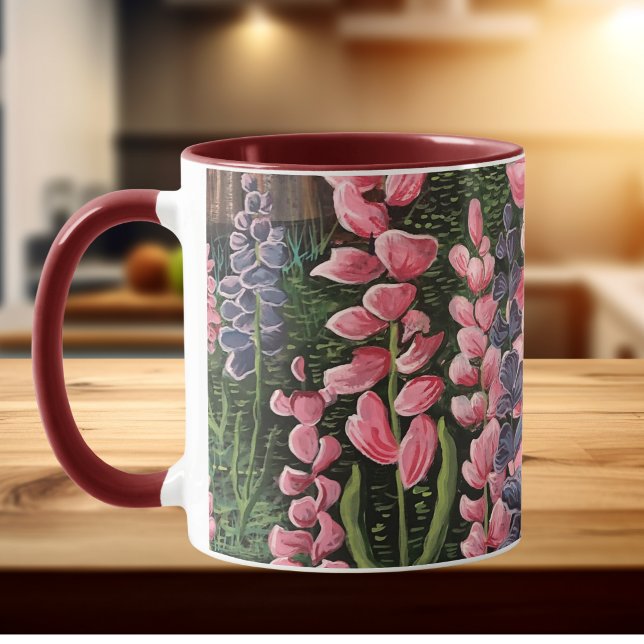 Caneca de Arte Original Flores Silvestres (Elegant Floral Scenery, Unique for Kitchen or Cottage)