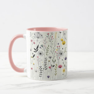Caneca de Arte Pacífica, Design de Ave Floral, Caf