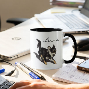 Caneca de Arte Personalizada de Chihuahua com Nome