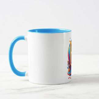 Caneca de Arte Raposa Azul