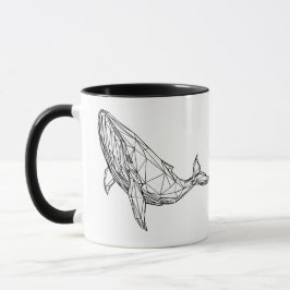 Caneca de Baleia Geométrica Minimalista