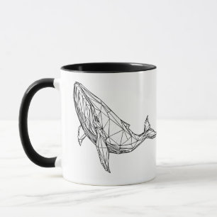 Caneca de Baleia Geométrica Minimalista