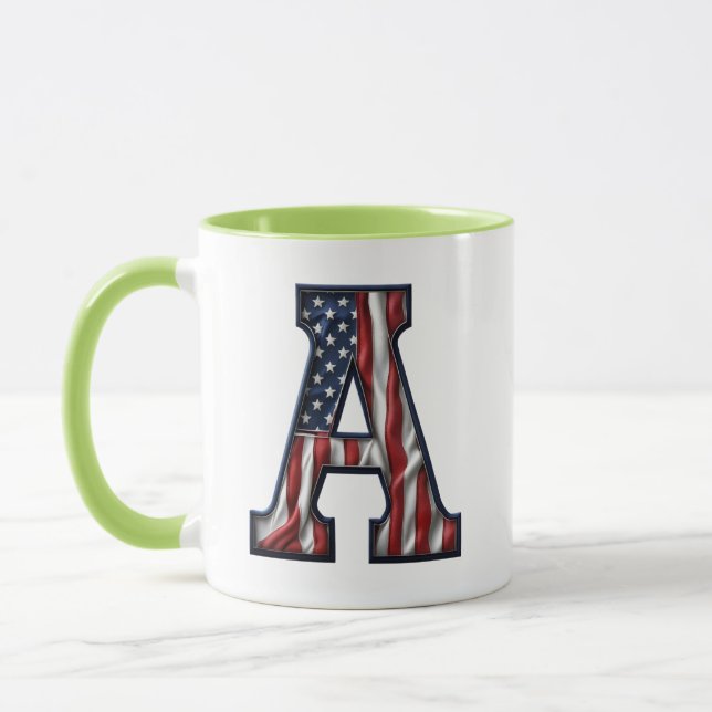 Caneca de bandeira americana. (Esquerda)