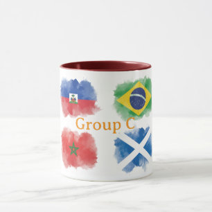 Caneca de bandeira de aquarela Haiti Brasil Marroc