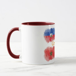 Caneca de bandeira de aquarela Haiti Brasil Marroc