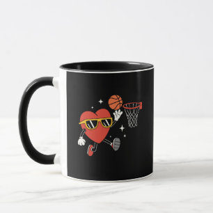 Caneca de Basquete de Enterro de Coração Legal Ama