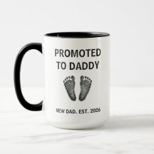 Caneca de Bebê com Pegada Promovido a Papai com Ti