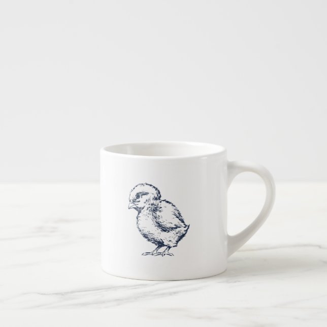 Caneca de Bebê Frango Azul Marinho (Direita)