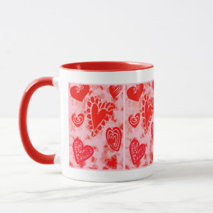 Caneca de Bebida Corações Doodle do Dia dos Namora