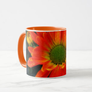 Caneca de Bebida de Flor de Outono Laranja
