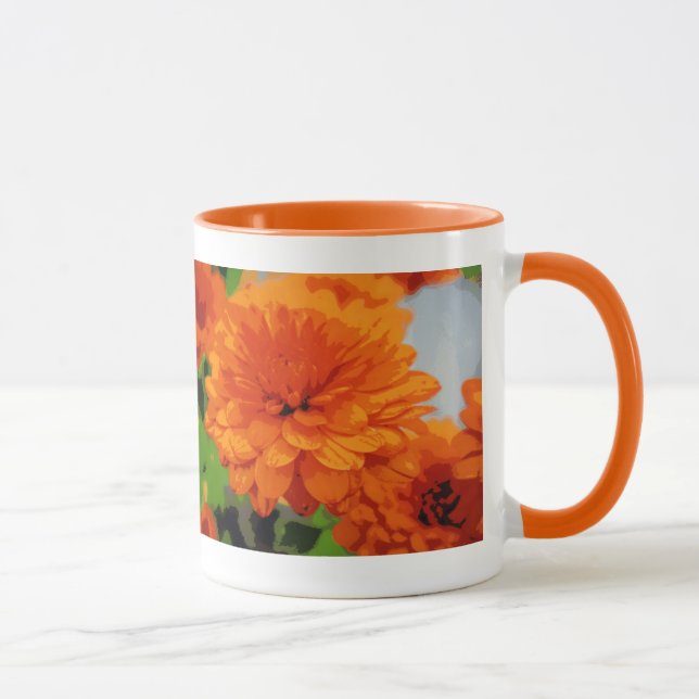 Caneca de Bebida Mums Laranja de Outono (Direita)