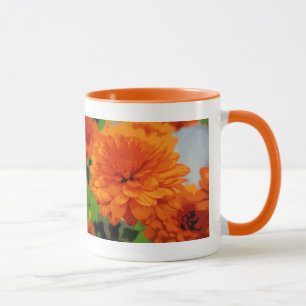 Caneca de Bebida Mums Laranja de Outono
