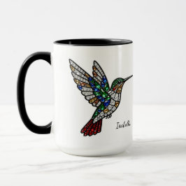 Caneca de Beija-Flor em Vidro Pintado Personalizad