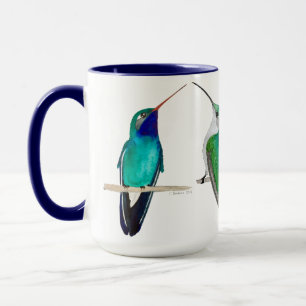 Caneca de Beija-flores Azuis