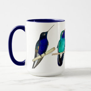 Caneca de Beija-flores Azuis