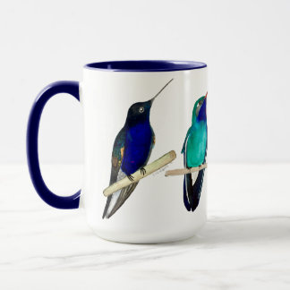 Caneca de Beija-flores Azuis