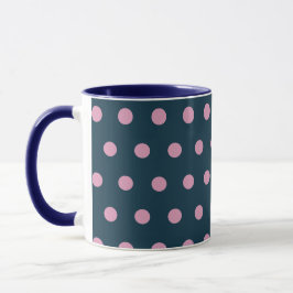 Caneca de bolinhas (Azul e Cor-de-Rosa Moles à Mei
