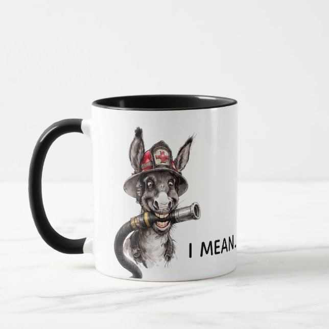 Caneca de Bombeiro Sarcástico Burro Humor Colega d (Esquerda)