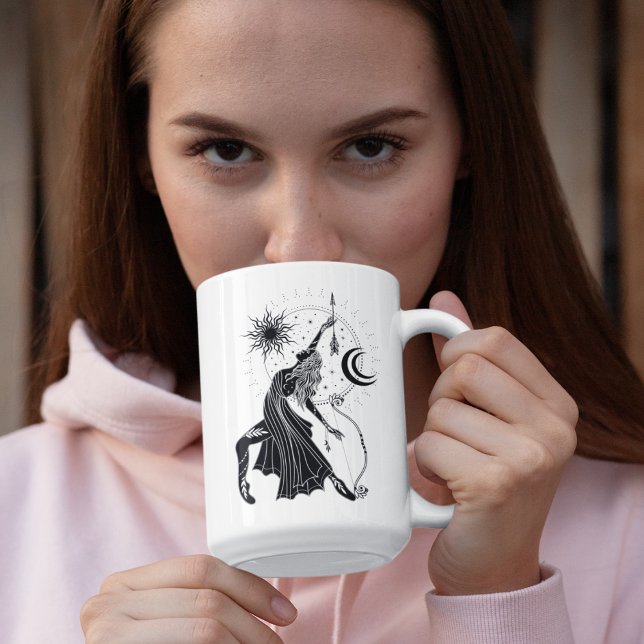 Caneca de Borda Preta 15oz Garota Dançando Sagitár (Criador carregado)