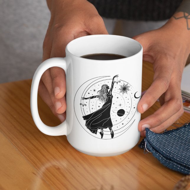 Caneca de Borda Preta 15oz Libra Dançando (Criador carregado)